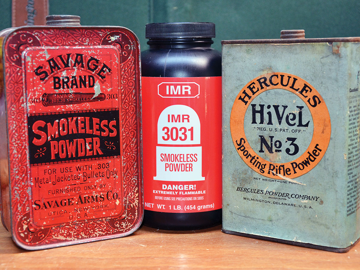 During early years, Savage sold powder for reloading and while the print on this can indicates it is for the 303 Savage, an early catalog indicated its suitability for the 22 Hi-Power as well. In various reloading manuals of yesteryear, Hercules HiVel No. 3 and IMR-3031 were recommended for the 22 Hi-Power. Only the latter is available today and it is still an excellent choice.